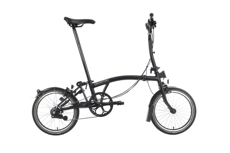 Brompton C Line Mid Bar 6 Speed Bike with rack in Matt Black